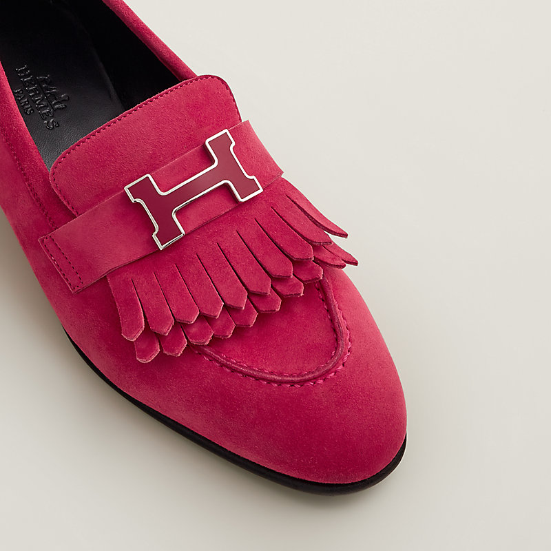 やわらかなピンク♪ HERMES ローファー ヴィ セヴントゥエルブサーティ V-SEVENTWELVETHIRTY 厚底